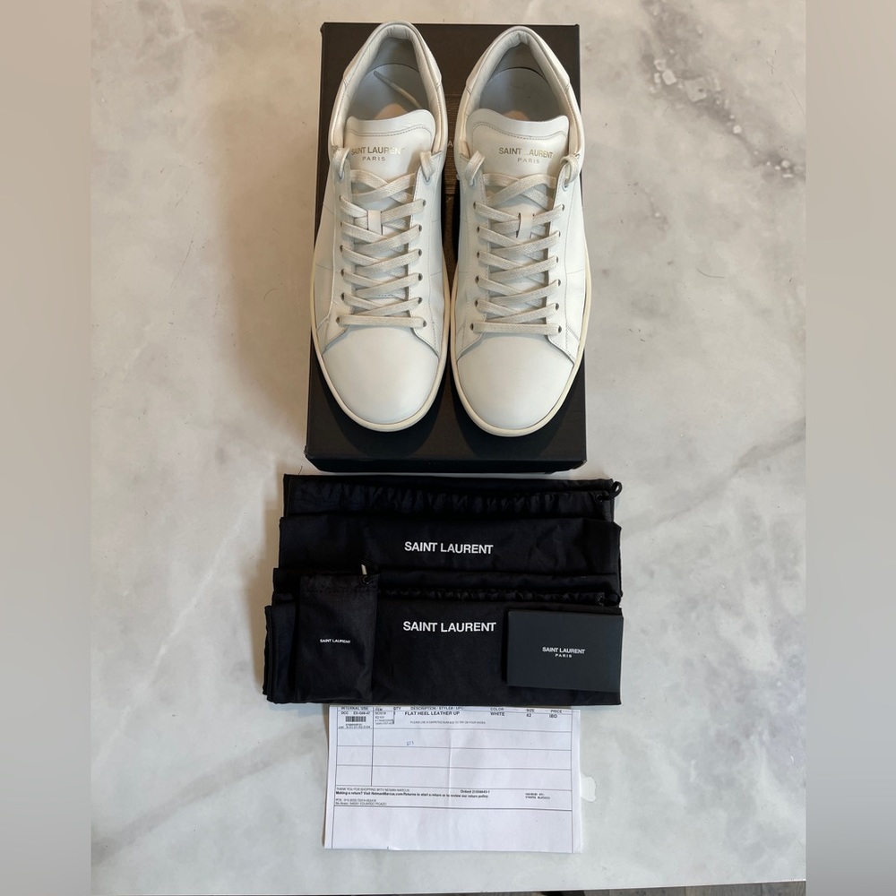 Saint Laurent SL/01 Low Top Sneaker Blanc Optique Size 9M/42Euro Lightly Worn